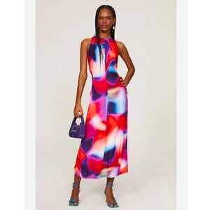 Rebecca Vallance Del Prado Psychedelic Sexy Cutout Colorful Midi Dress